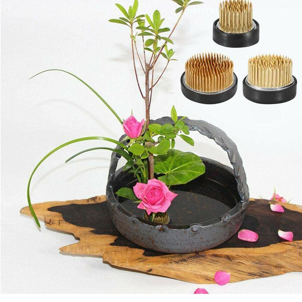Ikebana Vase Kenzan - Runder Ikebana-Blumenfrosch mit Dichtung, Kunst-Fest-Arrangierungswerkzeug, kleine